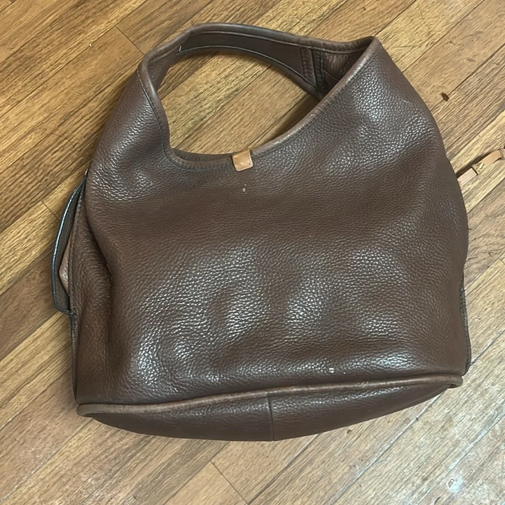 UGG Australia Brown Pebble Leather Hobo Handbag